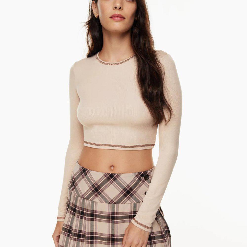 Aritzia Sunday Best Bliss Cropped Longsleeve - 2XS  - PINK